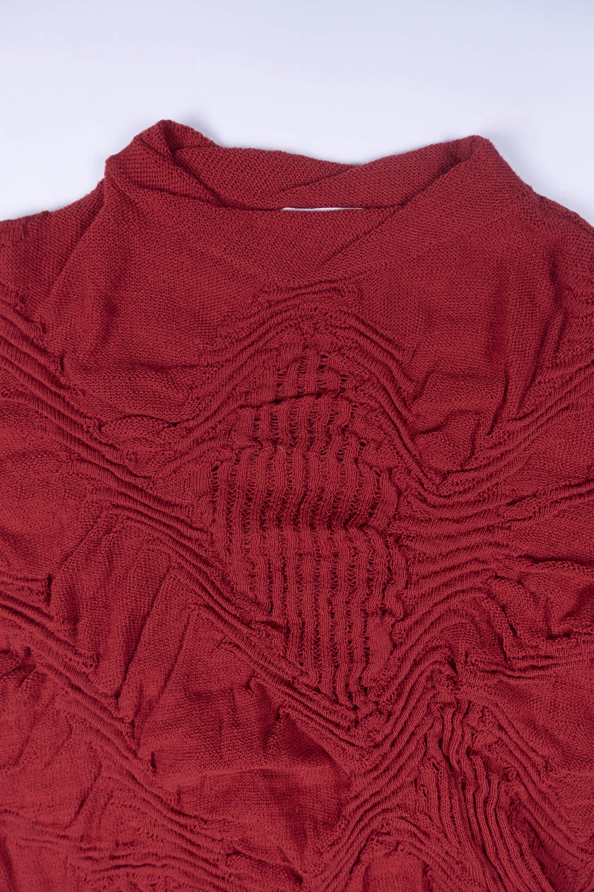 Ficce Uomo Yoshiyuki Konishi wavy distorted knit jumper — a flat shop
